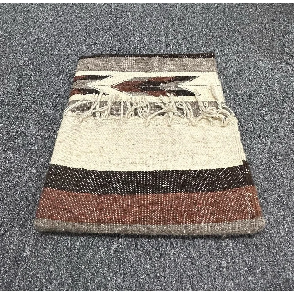 VTG South American Handmade Wool Runner Rug Saddle Blanket 58